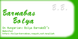 barnabas bolya business card